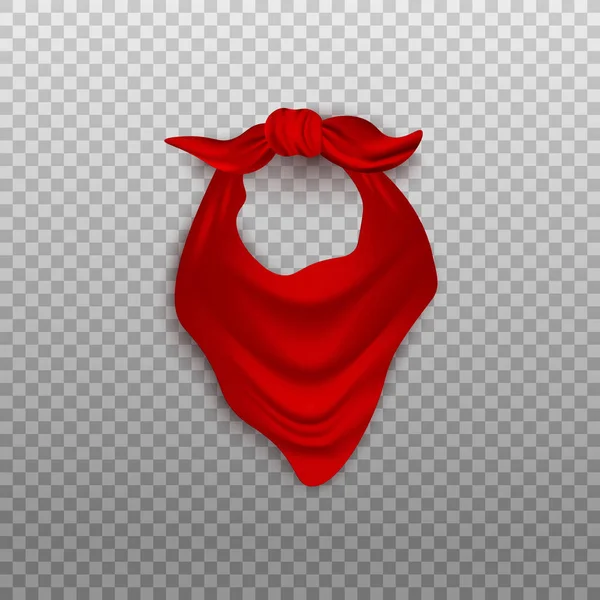 Rood blanco bandana of nek sjaal realistische vector mockup illustratie geïsoleerd. — Stockvector