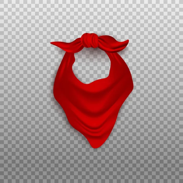 Vermelho bandana em branco ou lenço pescoço ilustração mockup vetor realista isolado . —  Vetores de Stock