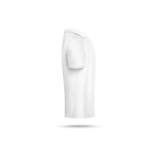 Mens biała koszulka polo z krótkimi rękawami i kołnierzem - realistyczny blank makieta — Wektor stockowy