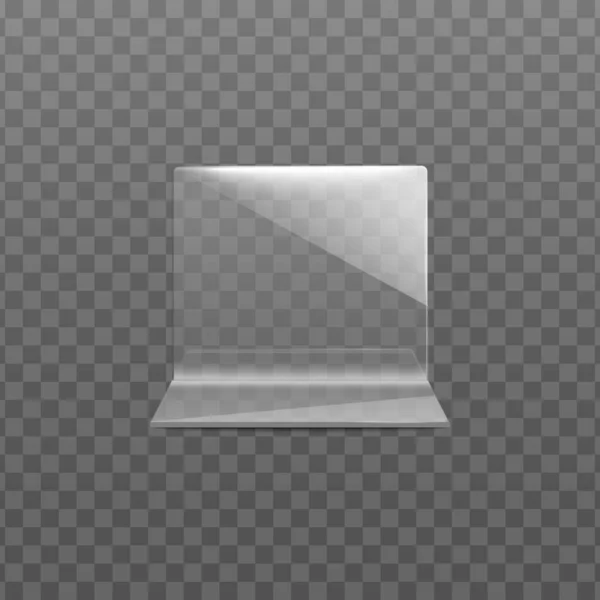Blanco transparante acrylglasplaat voor prijskaartje of tafelnummer — Stockvector