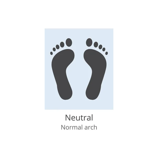 Impresiones de pies con estructura normal del arco de pie ilustración vectorial aislado. — Vector de stock