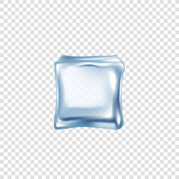 Ice cube crystal block single icon realistic vector illustration isolated. — Stock Vector