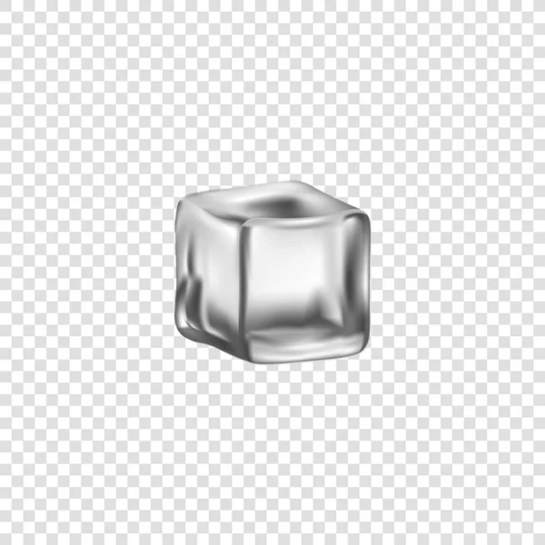 Cubo de hielo gris aislado sobre fondo transparente - ilustración vectorial realista — Vector de stock