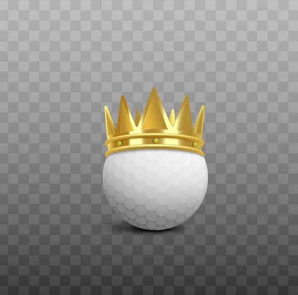Pallina da golf bianca con corona d'oro - torneo sportivo Pallina da golf bianca con corona d'oro - torneo sportivo — Vettoriale Stock