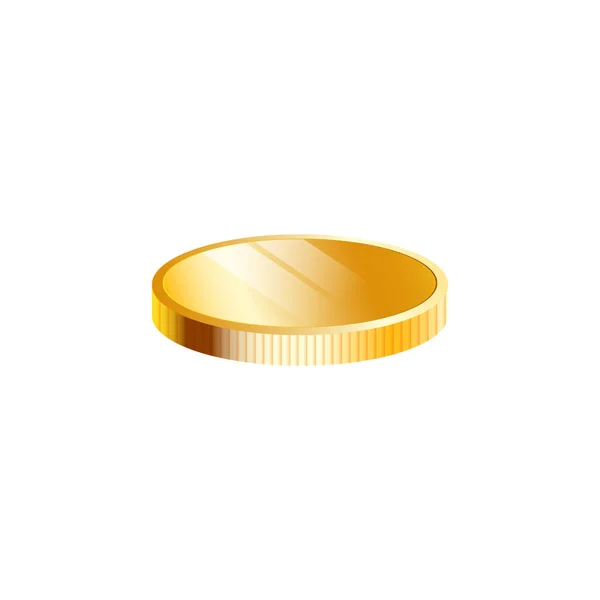 Χρυσό νόμισμα ή τζάκποτ κλήρωση κομμάτι mockup ρεαλιστική διανυσματική απεικόνιση απομονωμένη. — Διανυσματικό Αρχείο