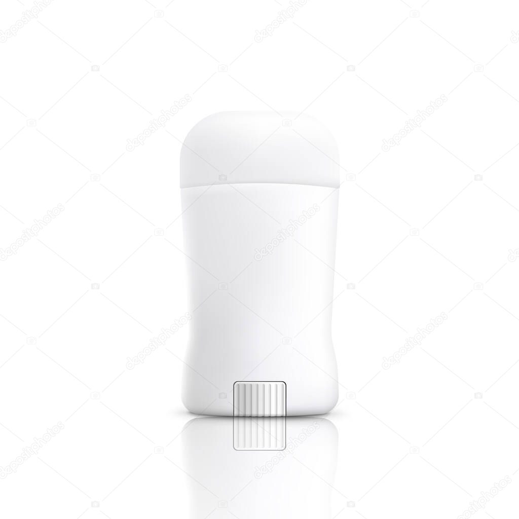 Realistic white stick deodorant bottle mockup isolated on white background