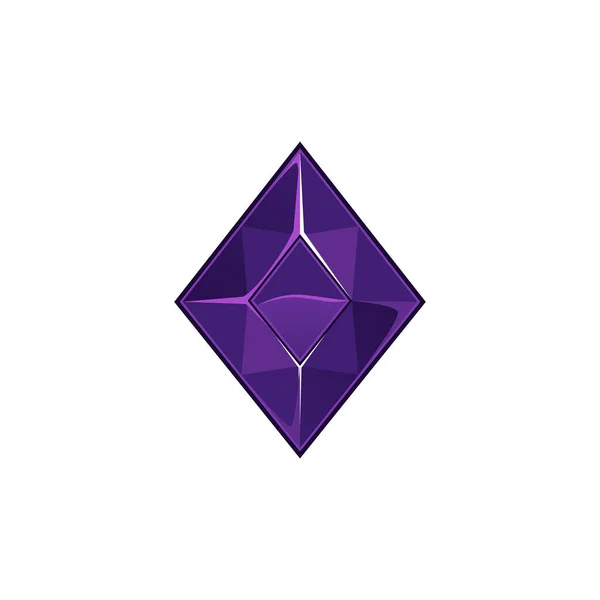 Violet diamant of saffier kristal icoon, cartoon vector illustratie geïsoleerd. — Stockvector