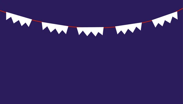 Banderas blancas retro bunting o banderas de papel guirnalda plana vector ilustración aislado. — Archivo Imágenes Vectoriales