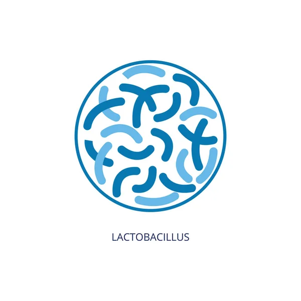 円の中のラクトバシルスプロバイオティクスアイコン-発酵製品 — ストックベクタ