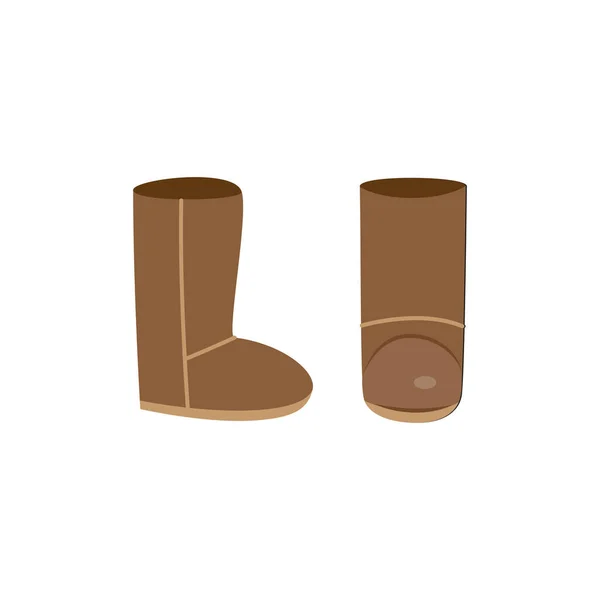 Inverno quente botas ugg ícone ou símbolo, ilustração vetorial plana isolado no branco. — Vetor de Stock
