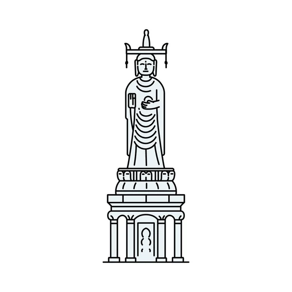 Famous Seoul Buddha statue icon isolated on white background