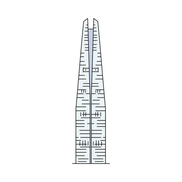 Arquitetura moderna coreana ícone arranha-céu esboço vetor ilustração isolado. —  Vetores de Stock