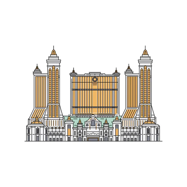 Imagens da cidade de Macau silhueta ícone esboço desenho animado vector ilustração isolado. —  Vetores de Stock