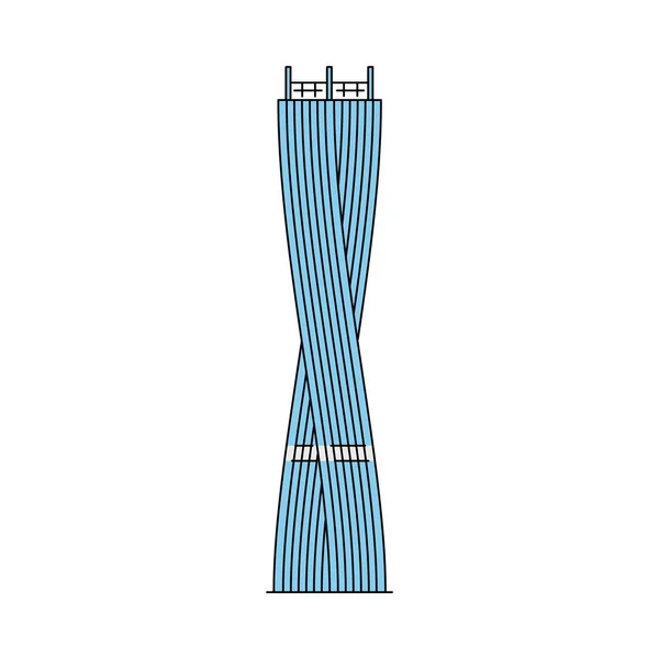 Dubai moderno icono de rascacielos o símbolo dibujo vector ilustración aislado. — Archivo Imágenes Vectoriales