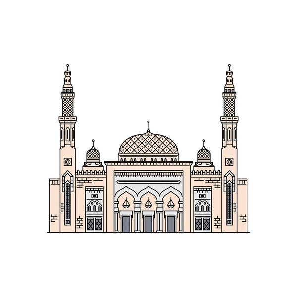La célèbre mosquée des Émirats arabes icône dessin animé vectoriel illustration isolé. — Image vectorielle