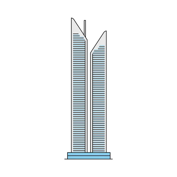 Emiraten torens in Dubai, OAE - flat icon geïsoleerd op witte achtergrond. — Stockvector