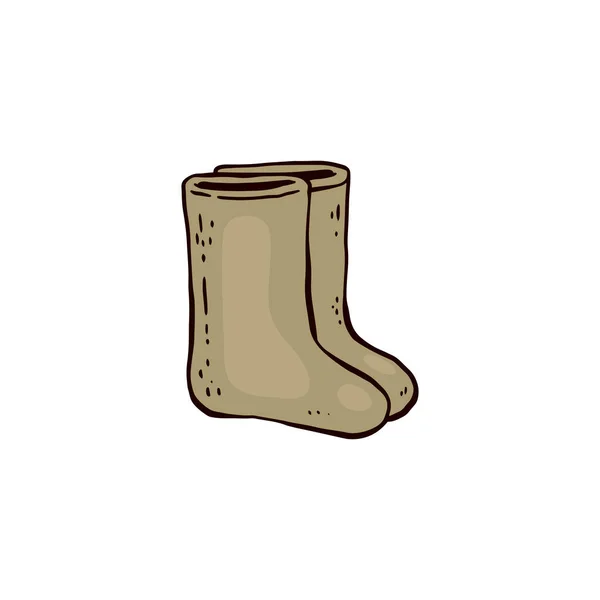 Bottes en feutre russe un hiver chaud chaussures dessin animé vecteur illustration isolé. — Image vectorielle