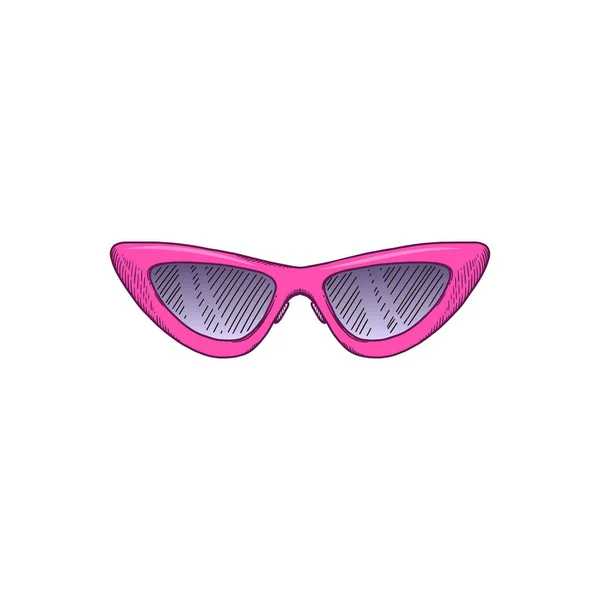 Fashion cat-eye style sunglasses icon vector sketch doodle illustration isolated. — Stock Vector