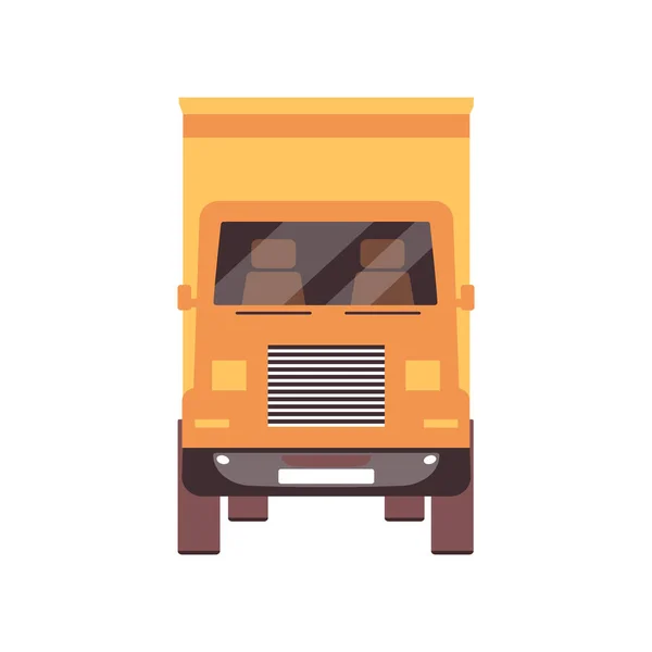 Camion carico giallo dalla vista anteriore isolato su sfondo bianco — Vettoriale Stock