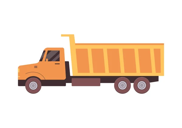 Yol ve taş ocağı için kamyon veya kamyon düz vektör çizimi izole edildi. — Stok Vektör