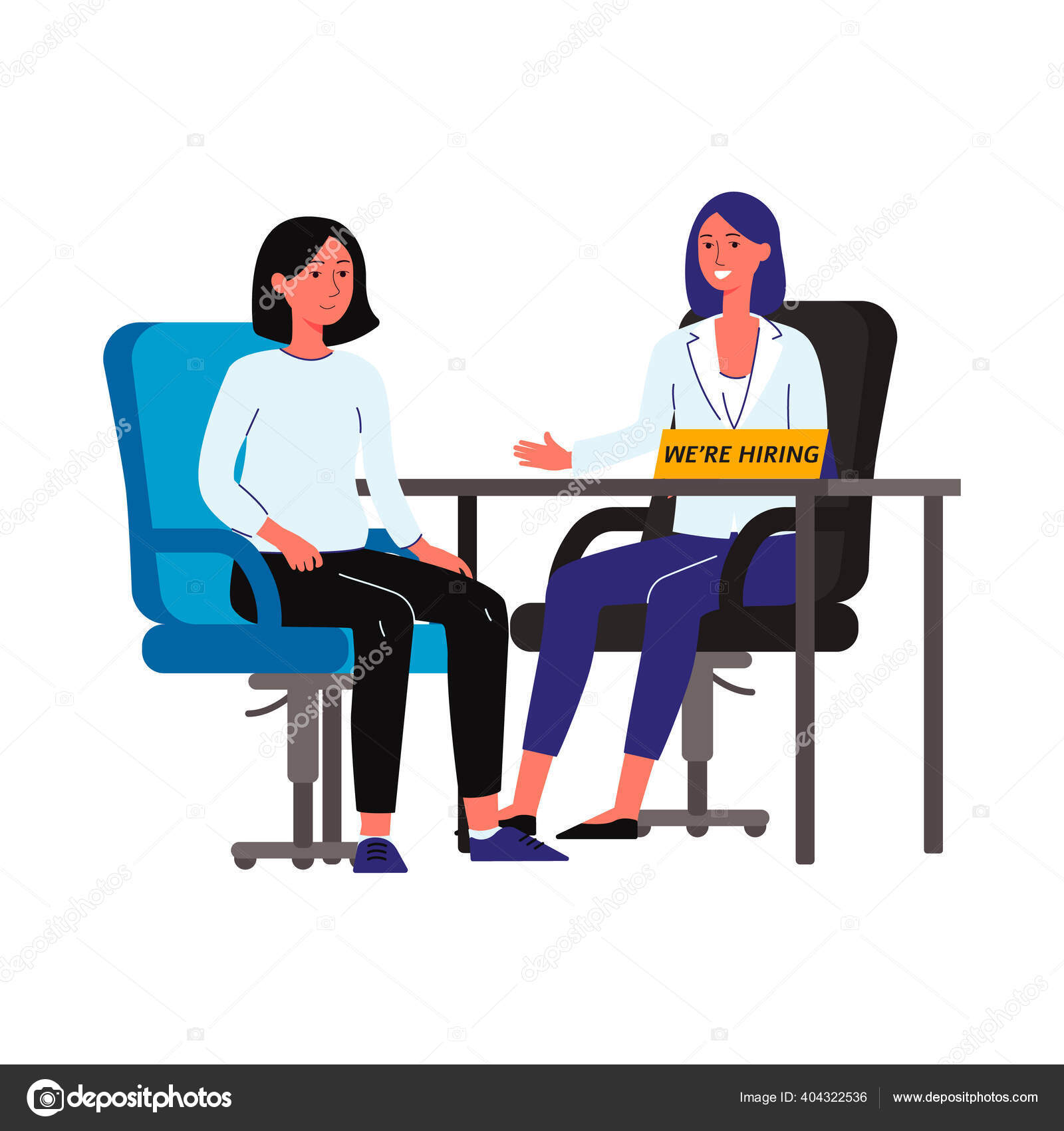 HR recruitment interview with people characters vector illustration  isolated. Stock Vector Image by ©Sabelskaya #404322536