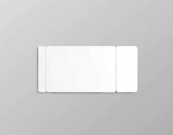 Rectangle coupon or ticket mockup with two stub rip lines — Stock Vector