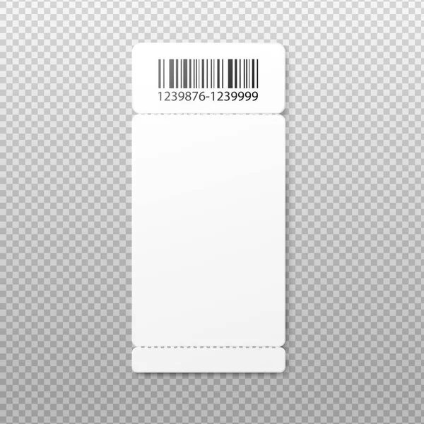 Κενό εισιτήριο ή κουπόνι mockup με barcode και κενό χώρο αντίγραφο — Διανυσματικό Αρχείο