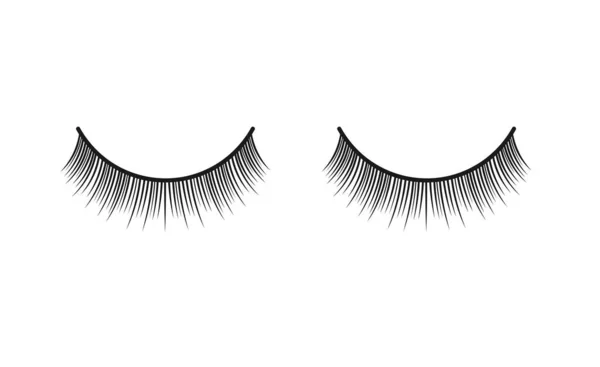 Pair of false eyelashes realistic mockup vector illustration isolated on white. — Stock Vector