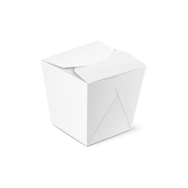 Gesloten blanco take away food box template, realistische vector illustratie geïsoleerd. — Stockvector