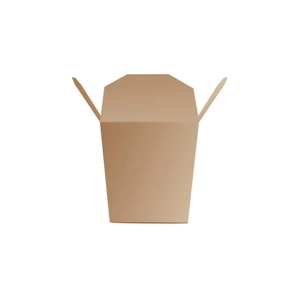 Modèle de boîte d'emballage alimentaire à emporter, illustration vectorielle réaliste isolée. — Image vectorielle