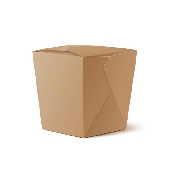 Modelo de caixa fechada de papelão 3D isolado em fundo branco. — Vetor de Stock