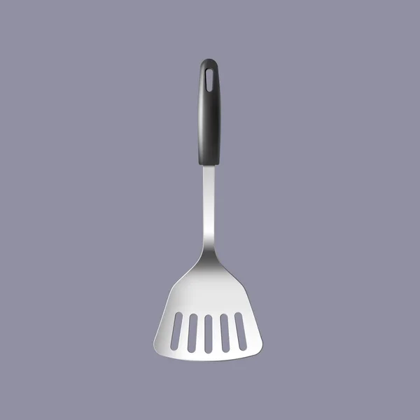 Illustration 3D vectorielle réaliste d'une spatule de cuisine. — Image vectorielle