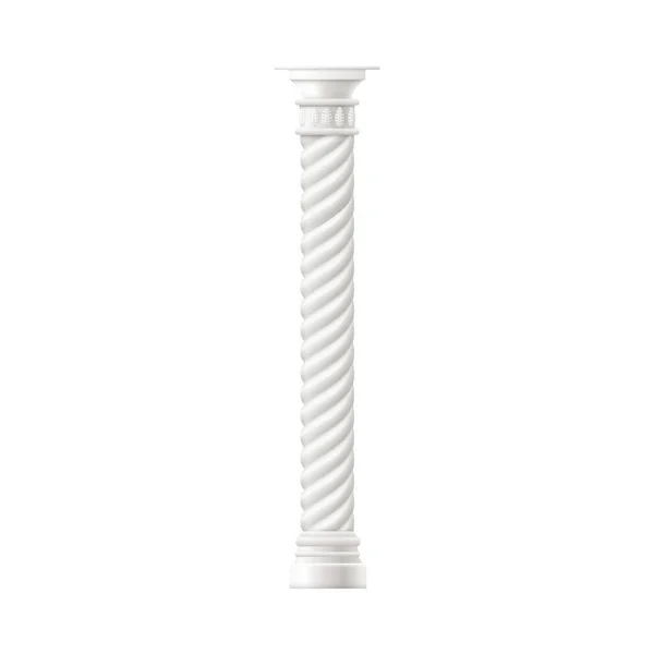 Columna de mármol antiguo o pilar realista ilustración maqueta vector aislado. — Archivo Imágenes Vectoriales