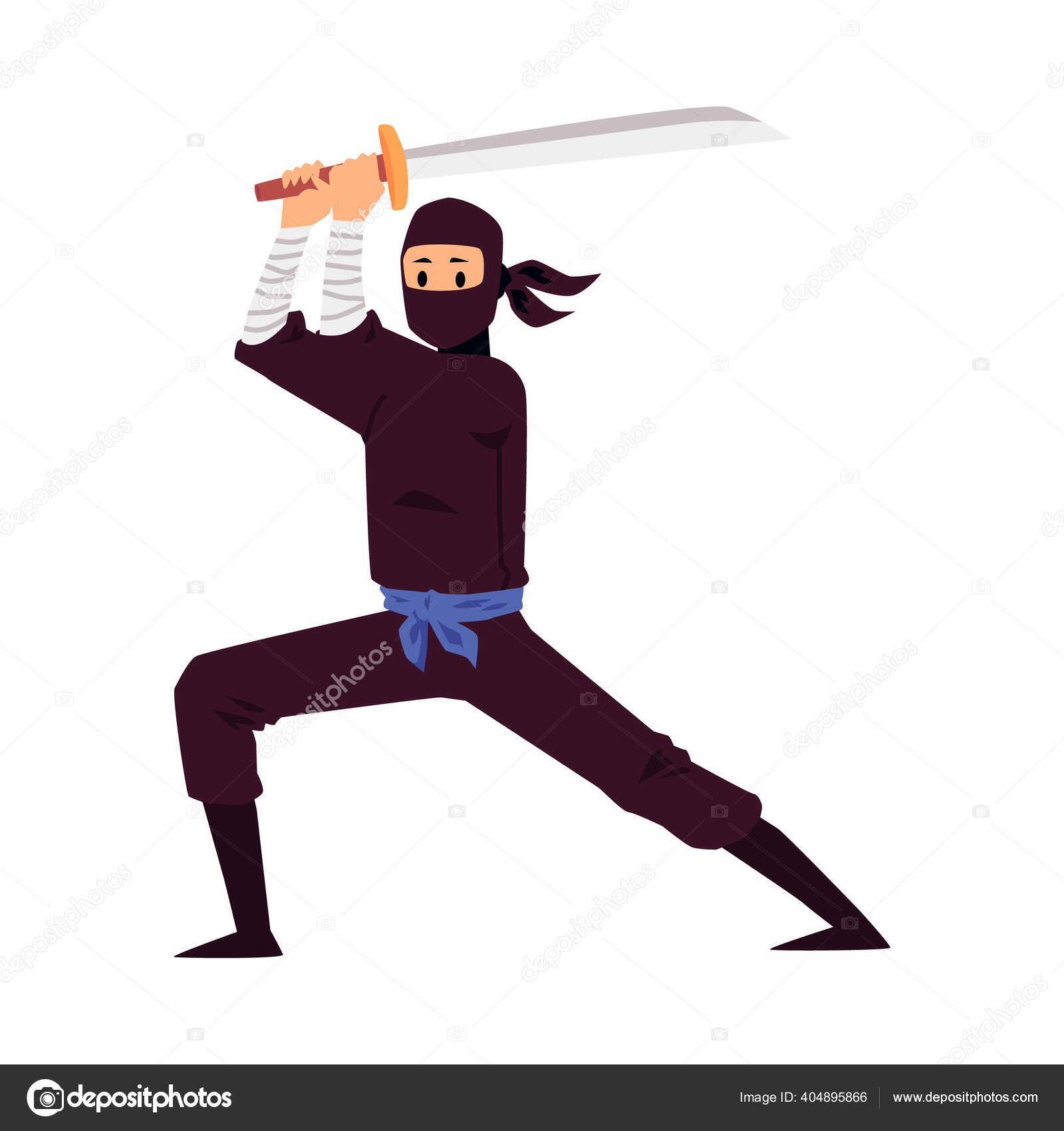 Ninja Assassino Personagem Em Um Traje Preto Completo Em Pé Em Uma Pose De  Combate, Vetor De Arte Marcial Japonesa Ilustração Em Um Fundo Branco  Royalty Free SVG, Cliparts, Vetores, e Ilustrações