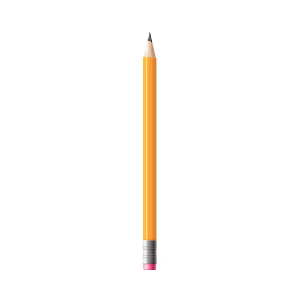 Long modèle d'icône crayon jaune illustration vectorielle réaliste isolé. — Image vectorielle