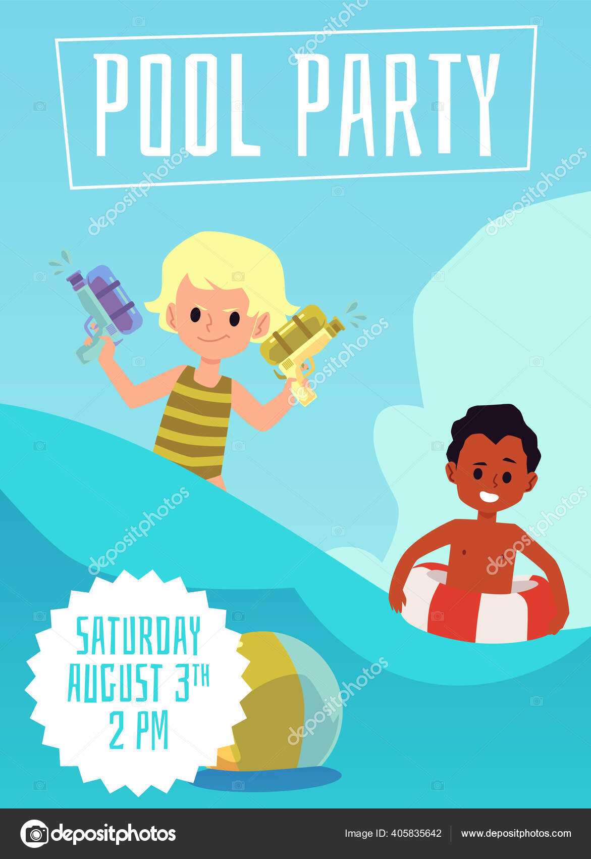 Convite Animado Pool Party das Meninas