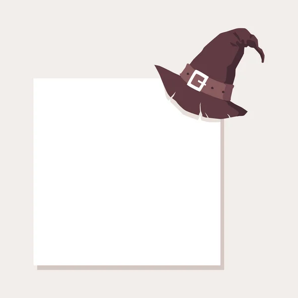 Halloween prázdná karta s kloboukem čarodějnice, realistické vektorové ilustrace izolované. — Stockový vektor