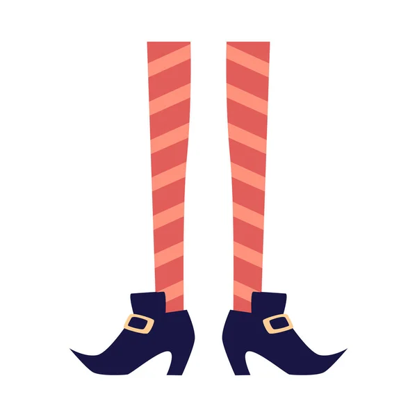 Хэллоуин женские ноги в сапогах, плоские векторные иллюстрации изолированы. — стоковый вектор
