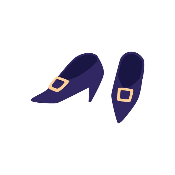 Boszorkány mágikus cipő vagy csizma csatok, lapos vektor illusztráció elszigetelt. — Stock Vector