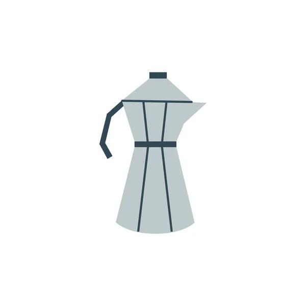 Olla de dibujos animados moka para la elaboración de café - hervidor de agua fabricante de bebidas de aluminio — Vector de stock