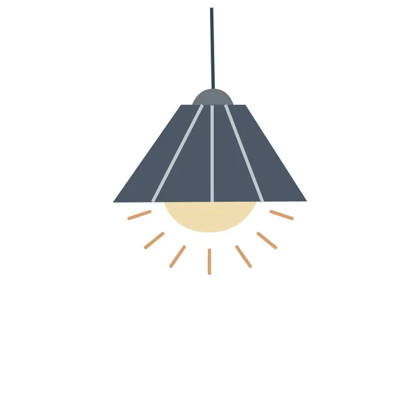 Taklampa eller hängande ljus med modern lampskärm — Stock vektor