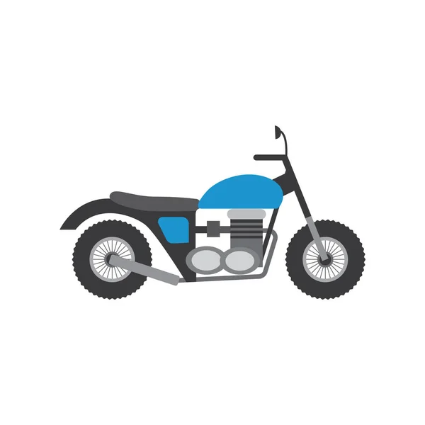 Motocicleta azul de vista lateral - moto de velocidad — Vector de stock