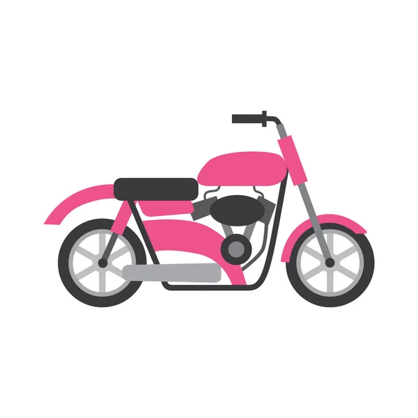 Roze motorfiets van zijaanzicht - motorfiets voertuig — Stockvector