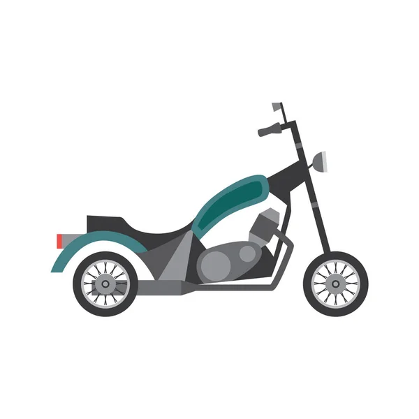 Motorrad oder Motorrad Cartoon Symbol flache Vektor Illustration isoliert auf weiß. — Stockvektor