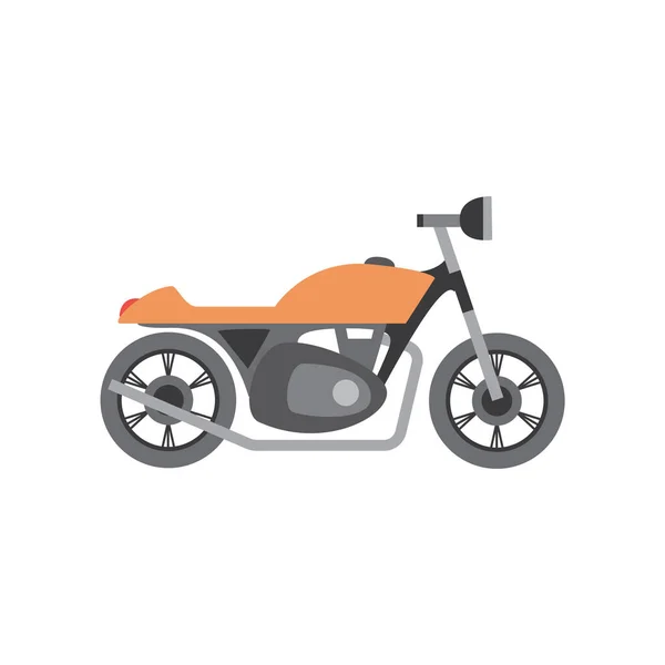 Motocicleta amarilla aislada sobre fondo blanco — Vector de stock