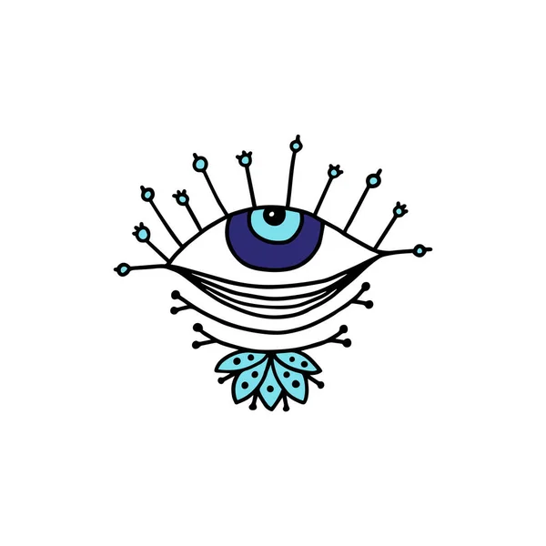 Elemento decorativo do mal talismã olho, desenho animado ilustração vetorial isolado. —  Vetores de Stock