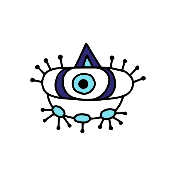 Elemento decorativo com talismã olho mal, desenho animado ilustração vetorial isolado. — Vetor de Stock