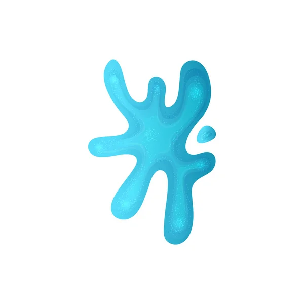 Blauw kleverige slijmerige spatwatervorm met glinsterende sprankelende textuur — Stockvector