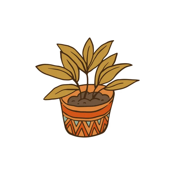 Plante de serre dans un pot décoratif dessin animé de plante d'intérieur — Image vectorielle