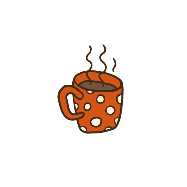 Ilustración dibujada a mano de una taza con una bebida caliente. — Vector de stock